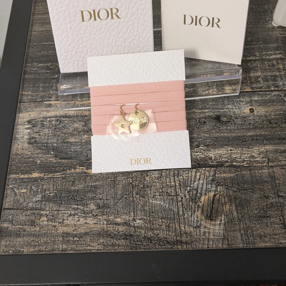 Dior Gold and Pink Bracelet With Charms. - Picture 2 of 4